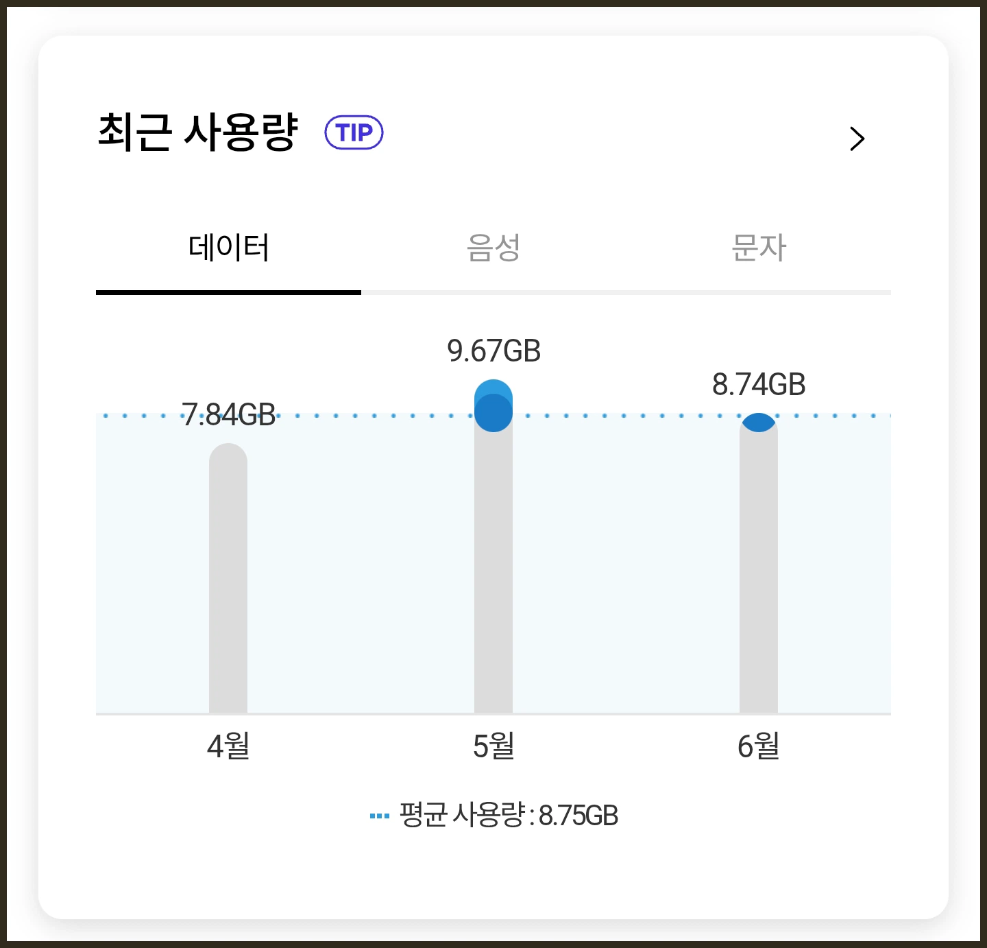 데이터 사용량