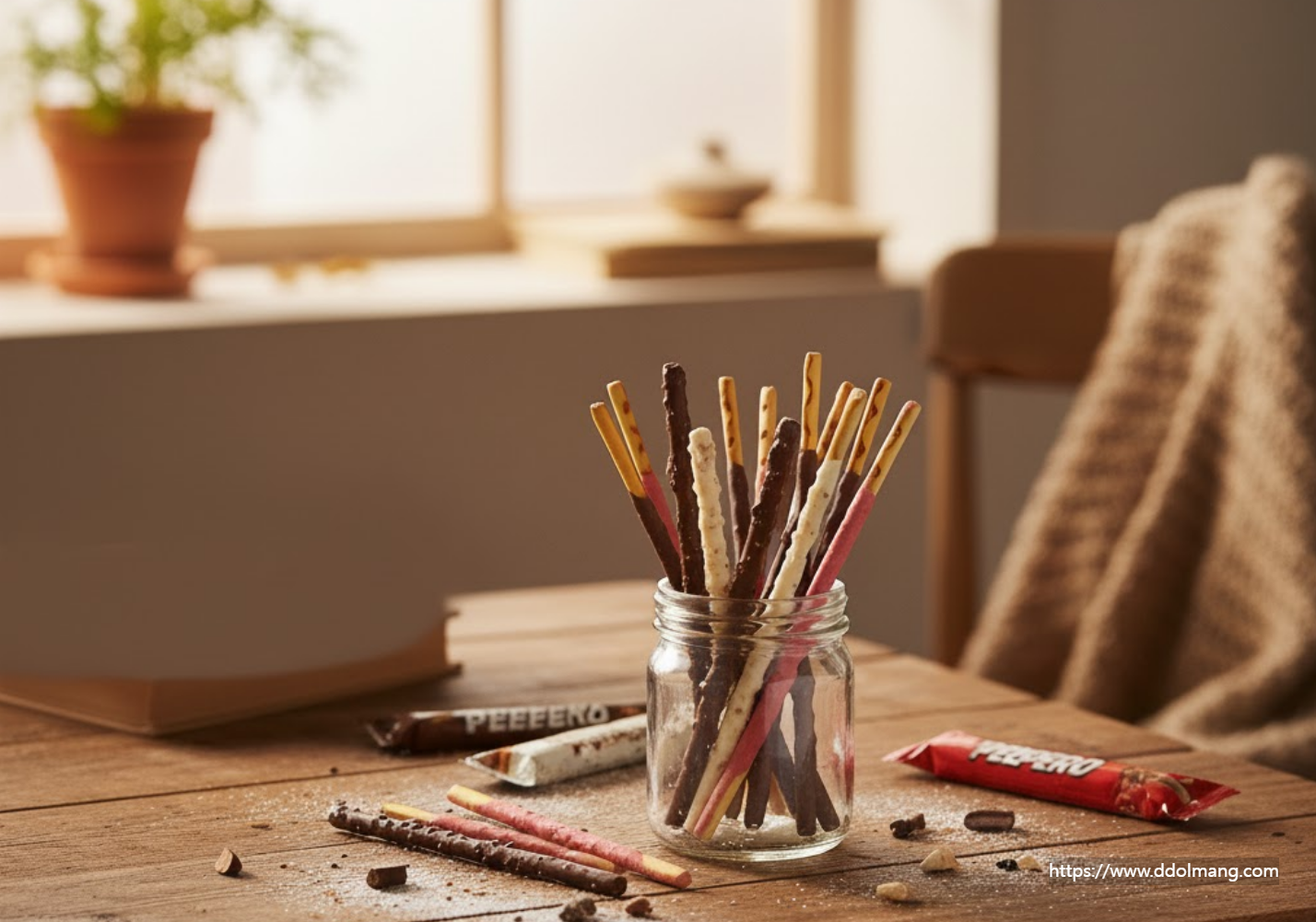 투명한 용기에 담긴 빼빼로