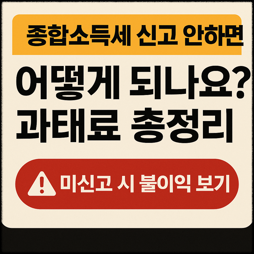 2025 종합소득세 신고 안하면 어떻게 되나요? 과태료 총정리