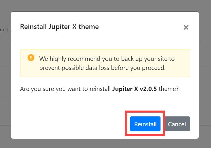 워드프레스 주피터 (Jupiter X) 테마 버전 되돌리기 - 재설치