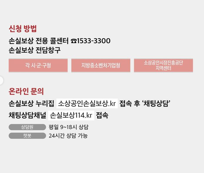 소상공인, 소기업, 중기업 손실보상 안내