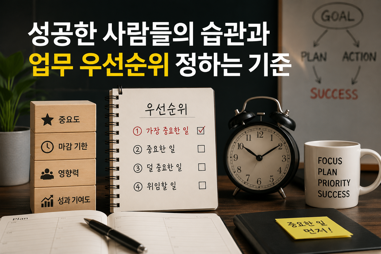 성공한 사람들의 습관과 업무 우선순위 정하는 기준