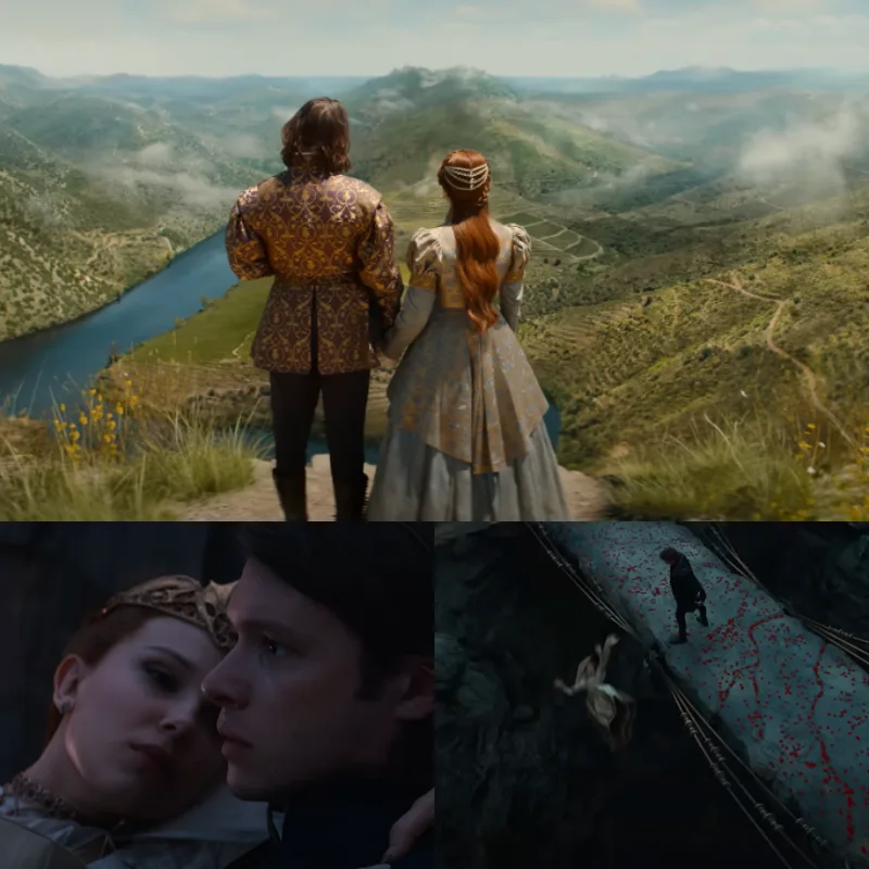 두 남녀가 손을 잡고 있는 영화 댐즐