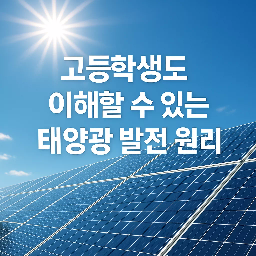 고등학생도 이해하는 태양광 발전 원리