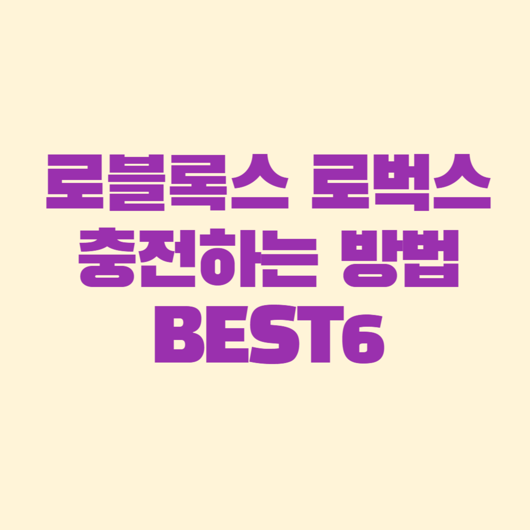 로블록스 로벅스 충전하는 방법 BEST6