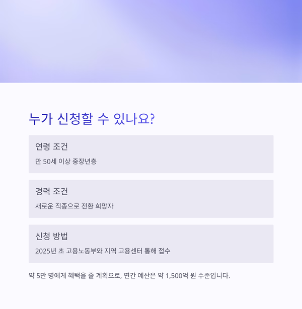 중장년 경력지원제 신청조건