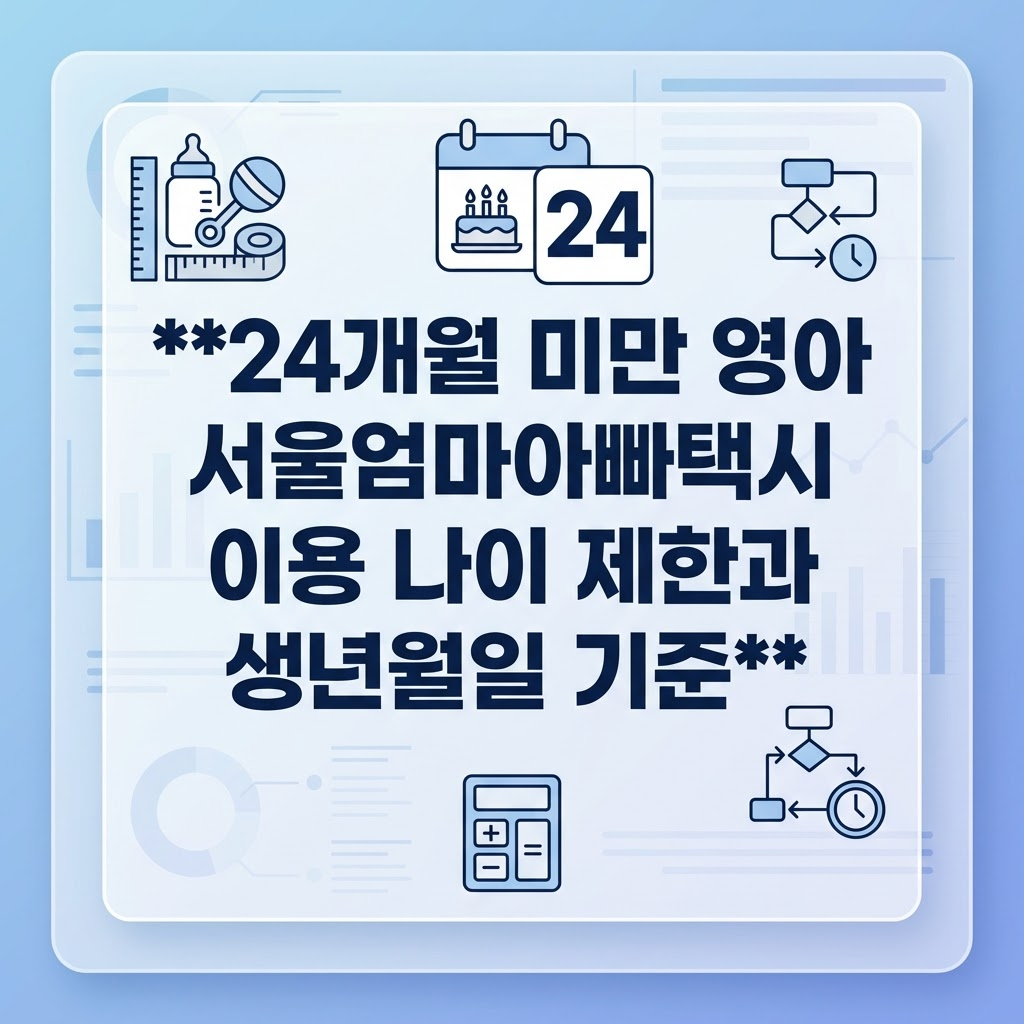 서울엄마아빠택시 24개월 나이 기준 신청 가능 생년월일 계산법 2026