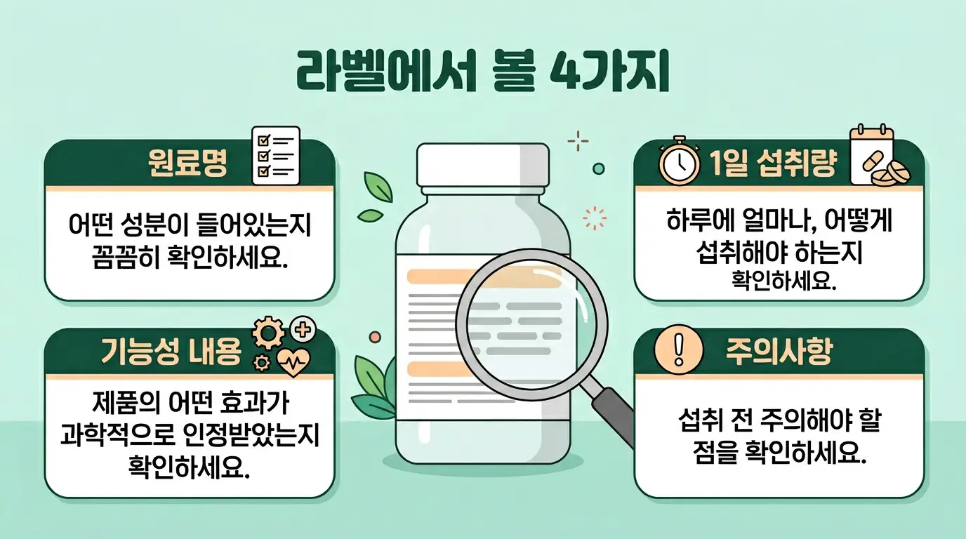 폴리코사놀 제품 라벨 원료명 기능성 내용 섭취량 주의사항 확인