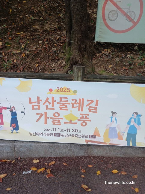 서울 단풍명소 남산둘레길 가을소풍 축제 현장 배너 사진