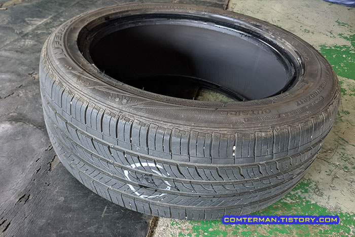 타이어 펑크 위치 표시