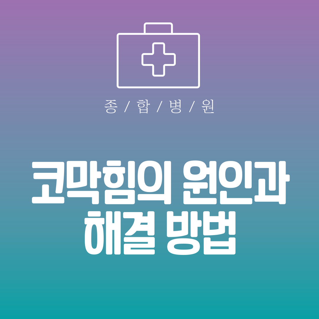 코막힘의 원인과 해결 방법