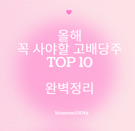올해 꼭 사야할 국내주식 고배당주 TOP10 (2편)