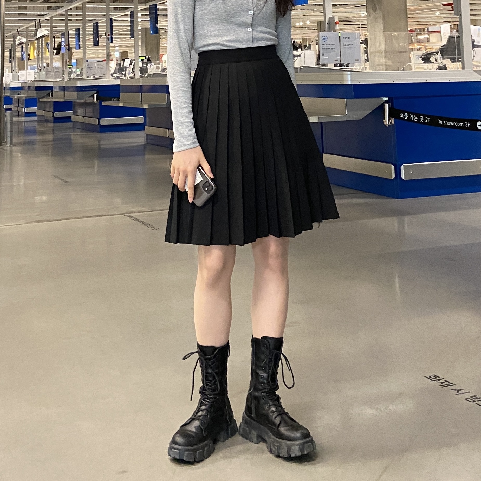 테니스 미디 플리츠 주름 밴딩스커트 (3 color)