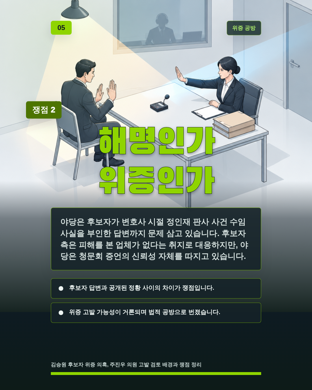 해명인가 위증인가