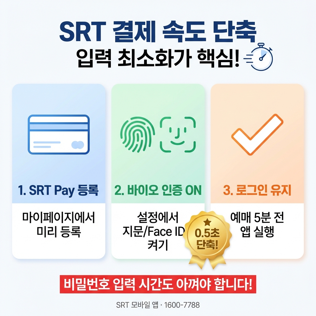 SRT_결제속도_단축_3가지_초간단_Pay등록_바이오인증_로그인_요약인포그래픽