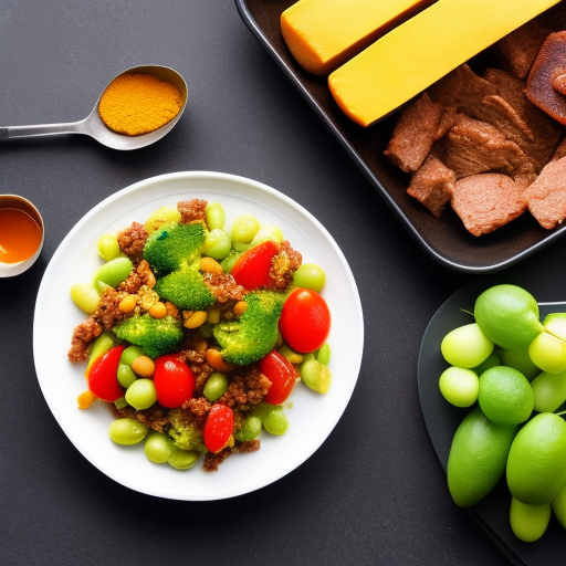 Flat vector style of protein-rich foods