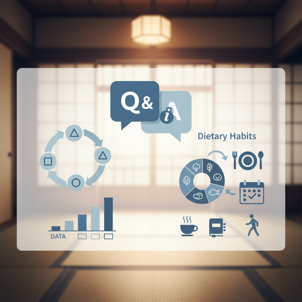 図4 よくある質問と食習慣の実装に関する統計・生理メカニズム・対策を示す政策リポート用インフォグラフィック