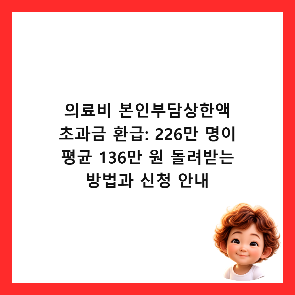 의료비 본인부담상한액 초과금 환급: 226만 명이 평균 136만 원 돌려받는 방법과 신청 안내 썸네일