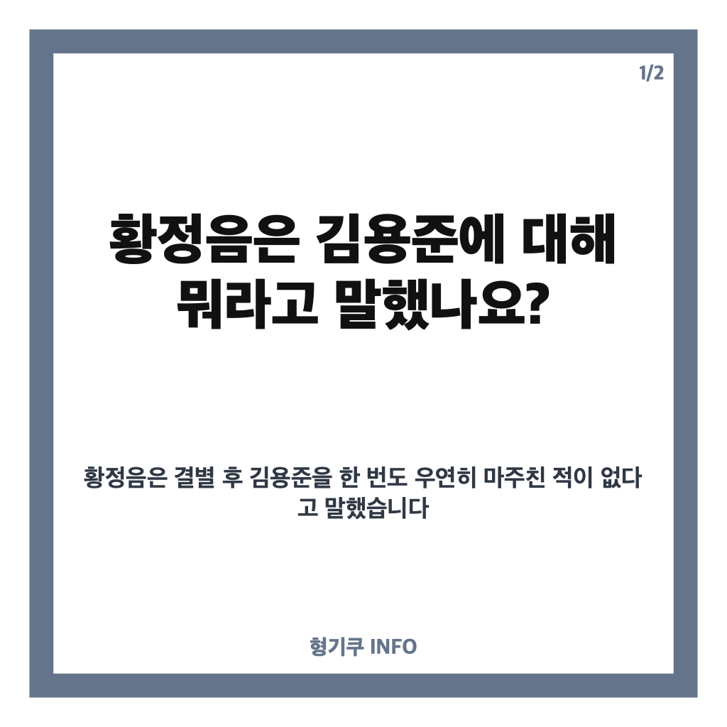 황정음 김용준 발언, 유튜브서 전 연인 언급한 내용과 반응 정리 카드뉴스 1