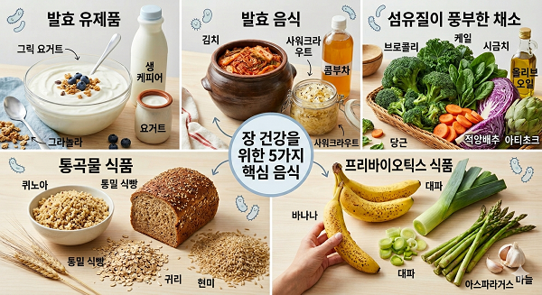 장 건강을 위한 5가지 음식