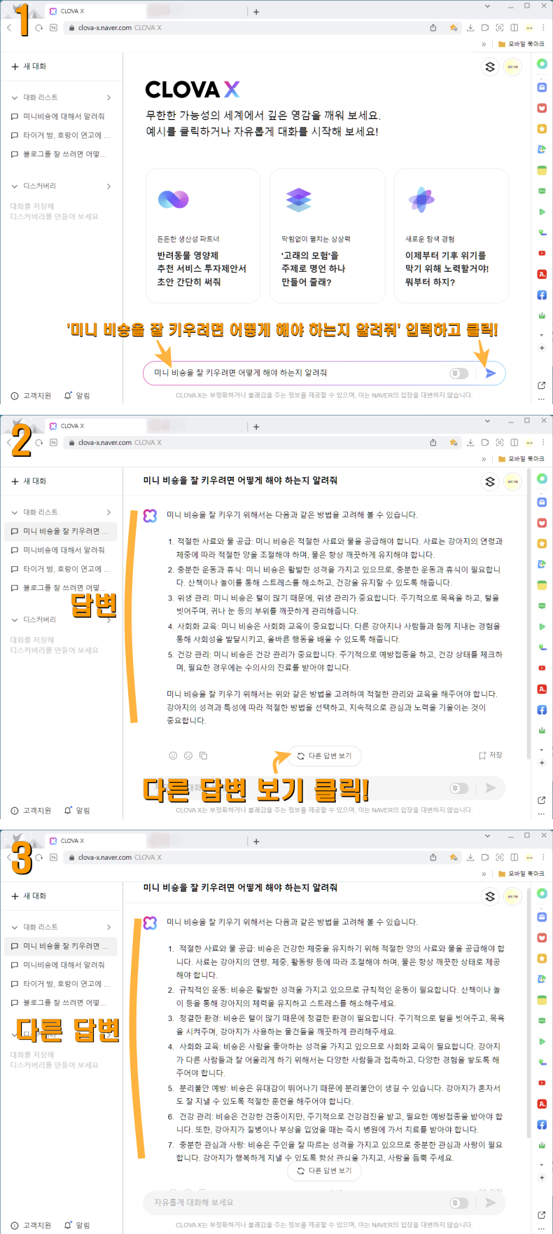 CLOVA X 사용방법