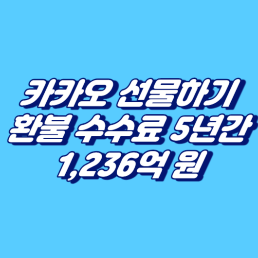 카카오 선물하기 환불 수수료 5년간 1&#44;236억 원