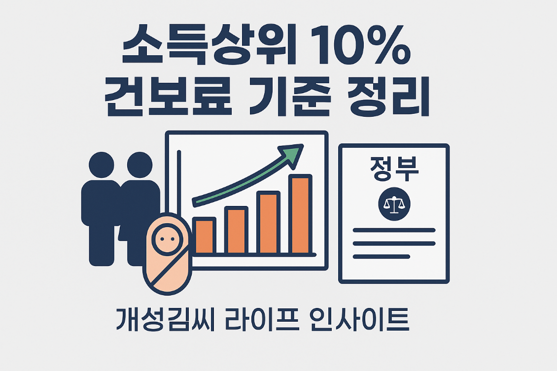 소득상위 10% 건보료,2025 건강보험료 기준,상위 10% 연소득,신생아 출생 시 가족 수,건보료 확인 방법,소득 상위 10% 복지 제외