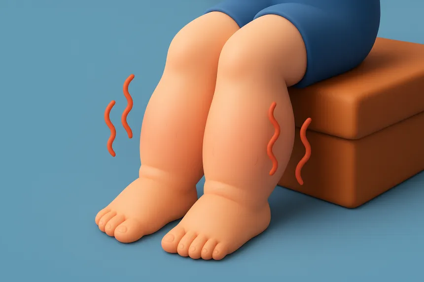 다리에 양말 자국