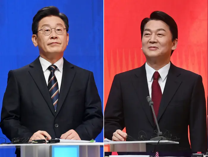 이재명 안철수 대선토론회 장면