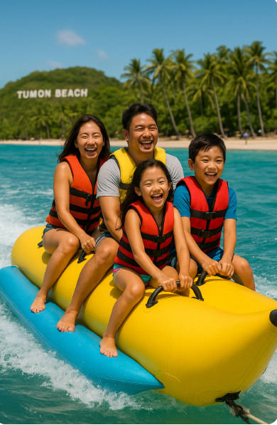 투몬비치에서 바나나 보트 체험 관련 이미지