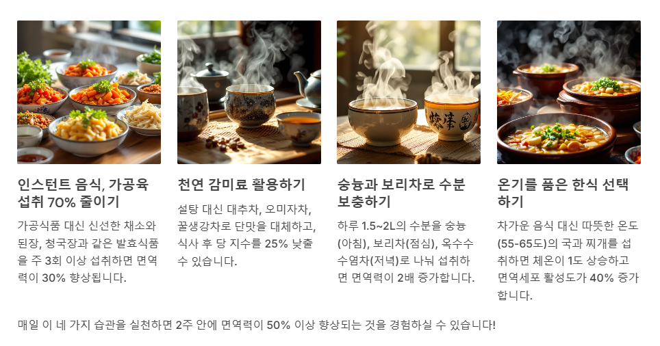 면역력 강화를 위한 한식 건강 식단