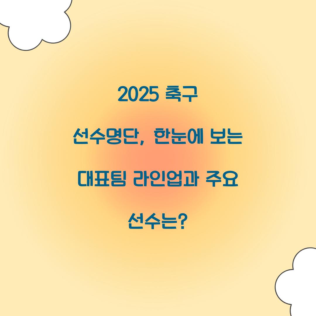 2025 축구 선수명단