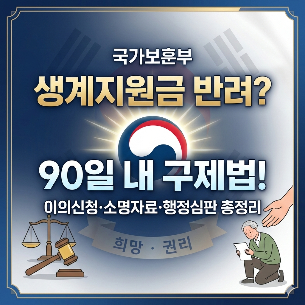 국가보훈부 생계지원금 신청 반려 구제 이의신청 방법