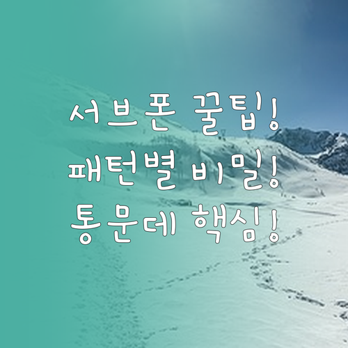 서브폰 요금제 고르는 팁 통화 문자 ..