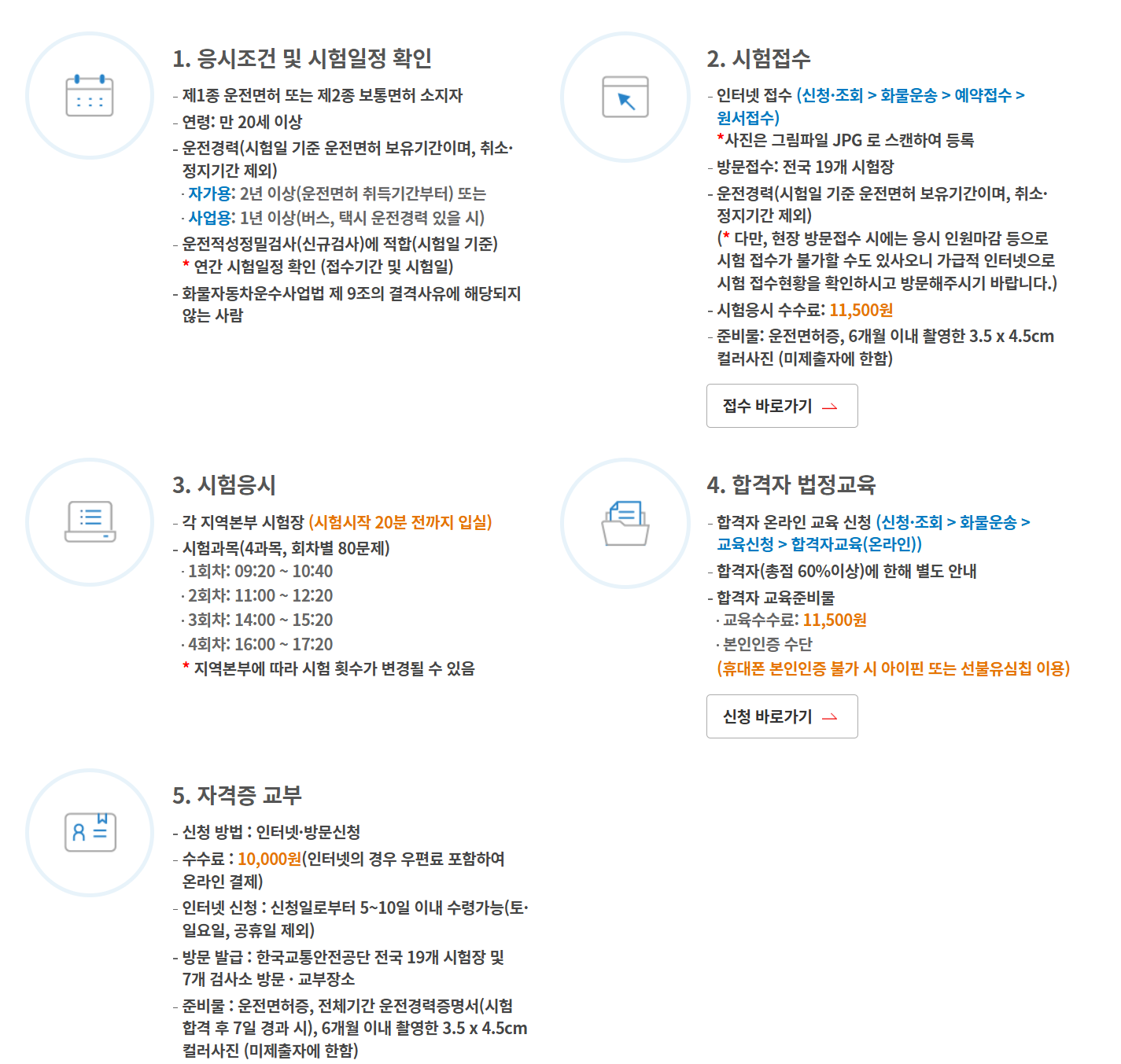 화물운송 자격시험