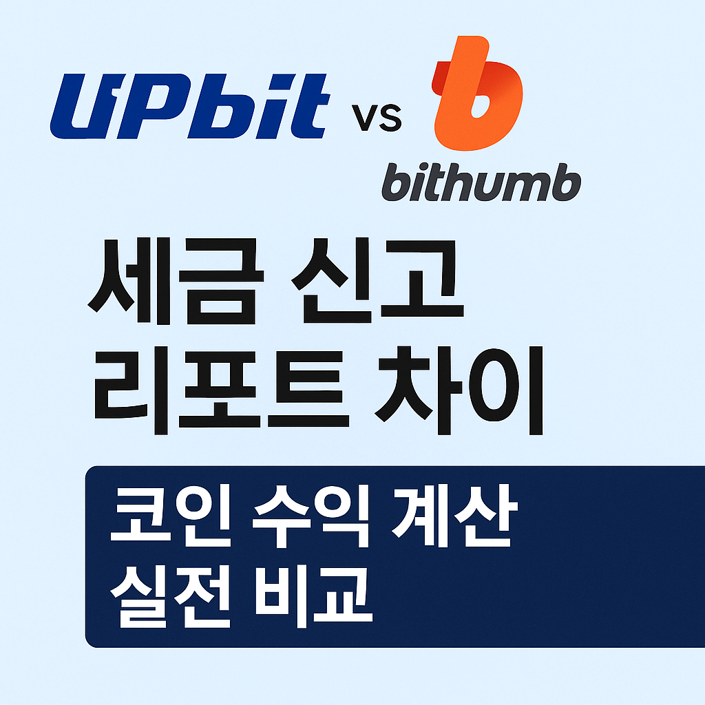 업비트 vs 빗썸 세금 신고 리포트 차이｜코인 수익 계산 실전 비교