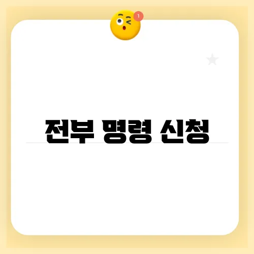 전부 명령 신청