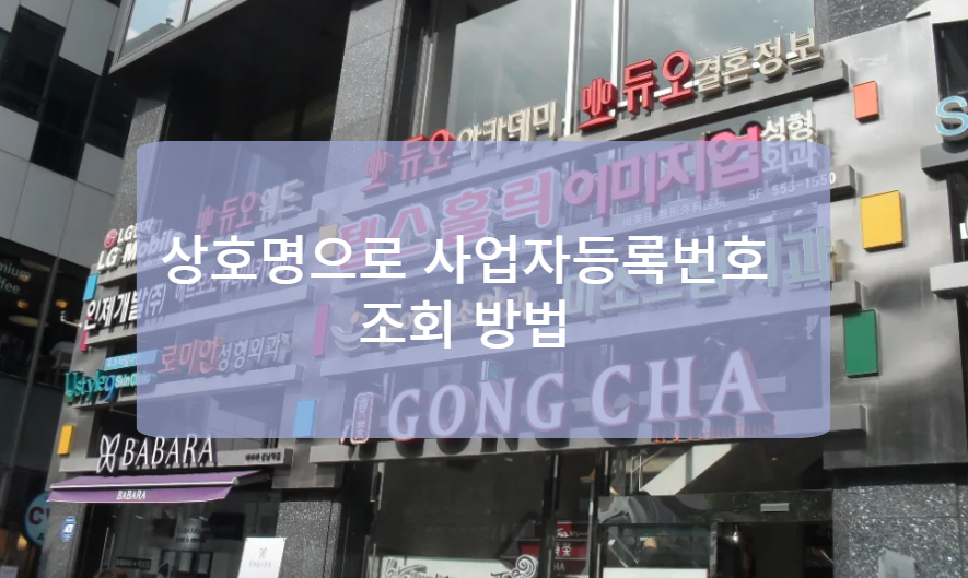 상호명으로 사업자등록번호 조회 가능한 방법