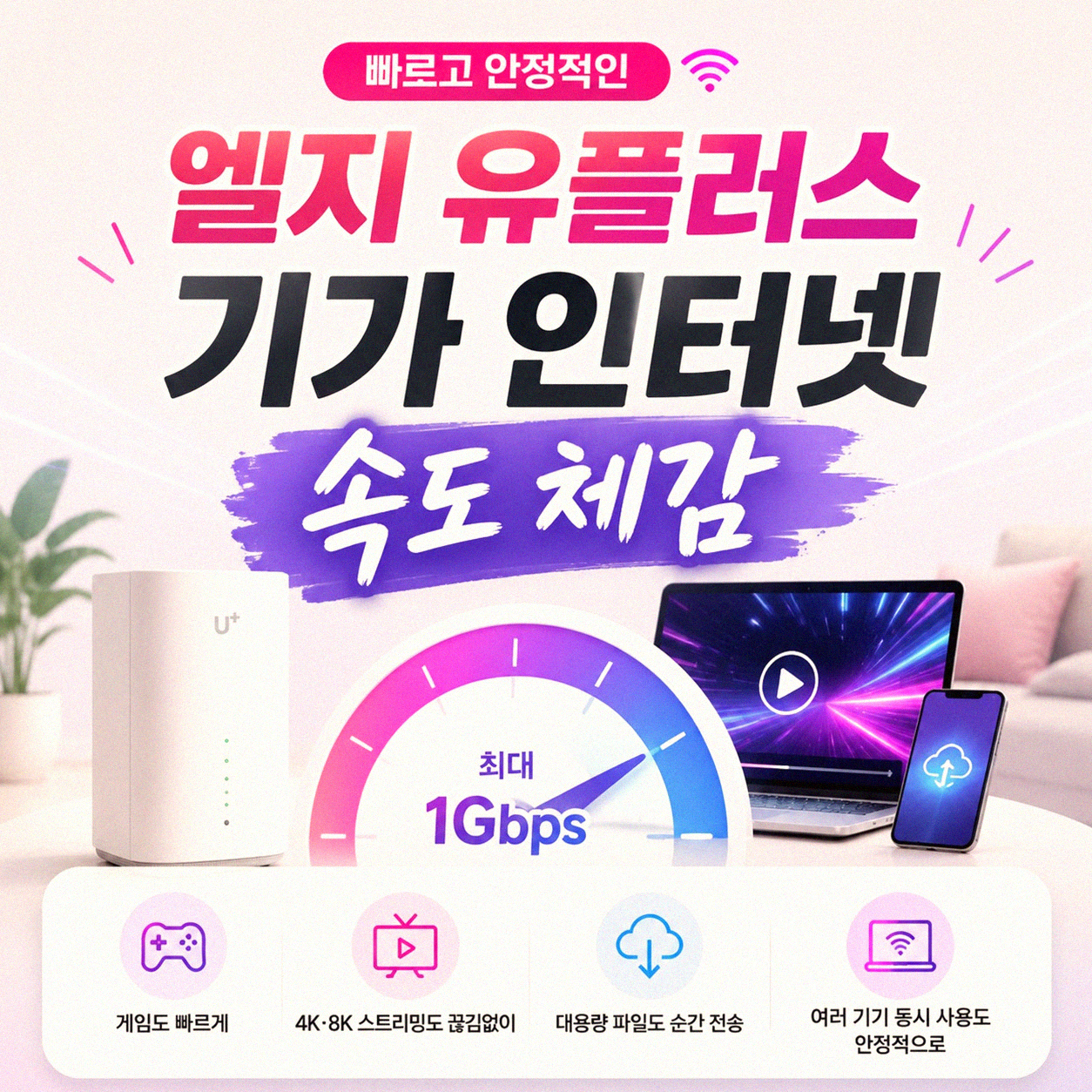 엘지 유플러스 기가 인터넷 얼마나 나와요