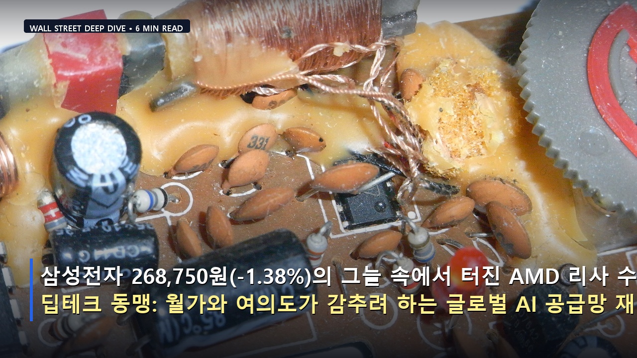 삼성전자 268,750원(-1.38%)의 그늘 속에서 터진 AMD 리사 수의 7개월 만의 딥테크 동맹: 월가와 여의도가 감추려 하는 글로벌 AI 공급망 재편의 진실
