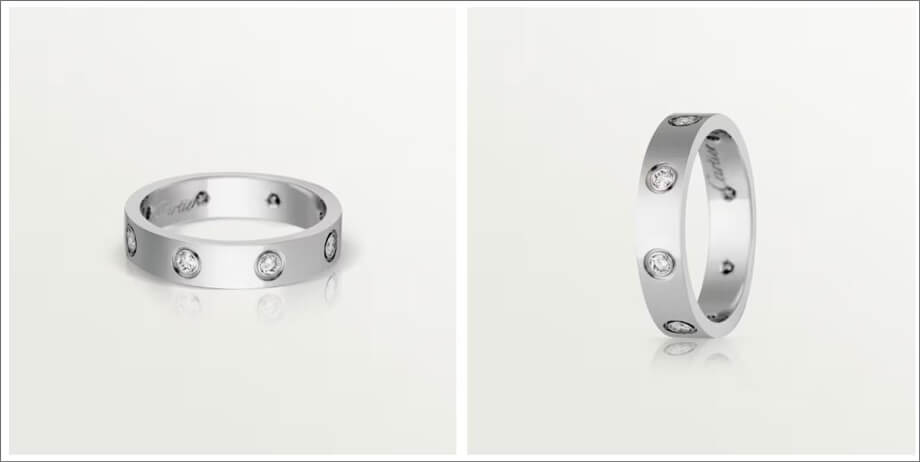 다이아몬드 8개 웨딩밴드