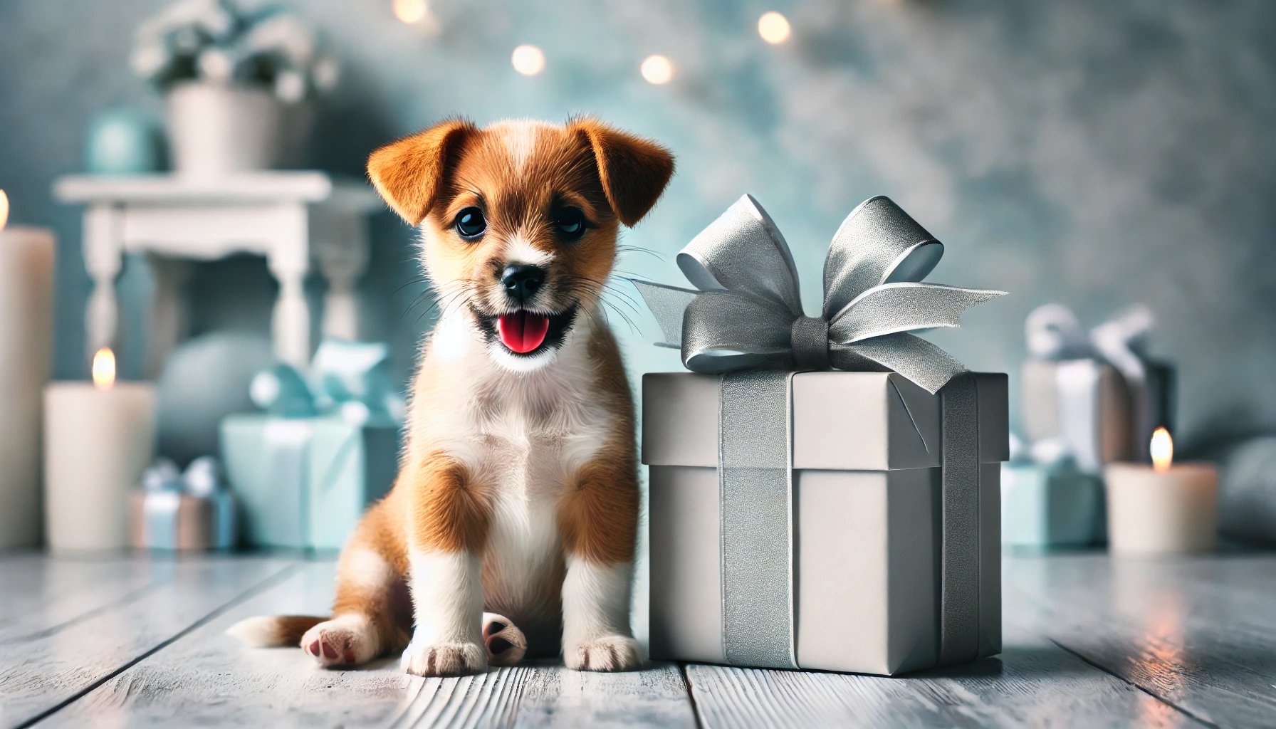 강아지와 선물