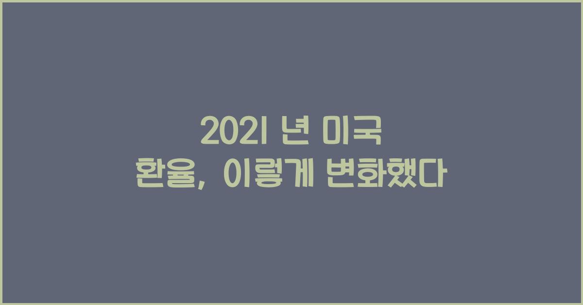 2021 년 미국 환율
