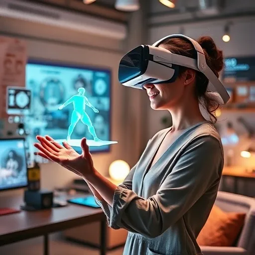 디자이너가 갤럭시 XR 헤드셋을 착용하고 공중에 떠 있는 3D 모델을 손으로 직접 조작하거나 수정하고 있습니다. 정교한 디지털 도구들이 그녀의 손짓에 반응하며, 창의적인 영감이 현실이 되는 과정을 시각적으로 표현합니다. 작업실은 미래 지향적인 분위기를 풍깁니다.