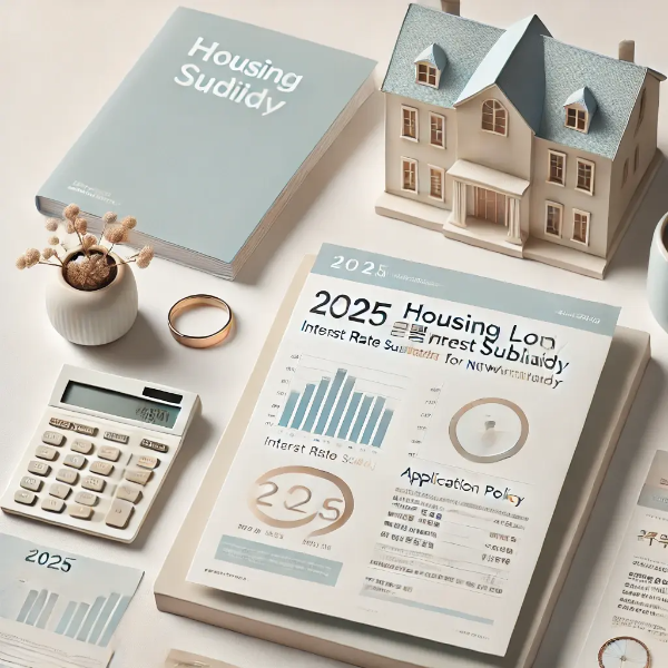 이자 비교표, 신청서, 정책 브로슈어가 정리된 스튜디오컷