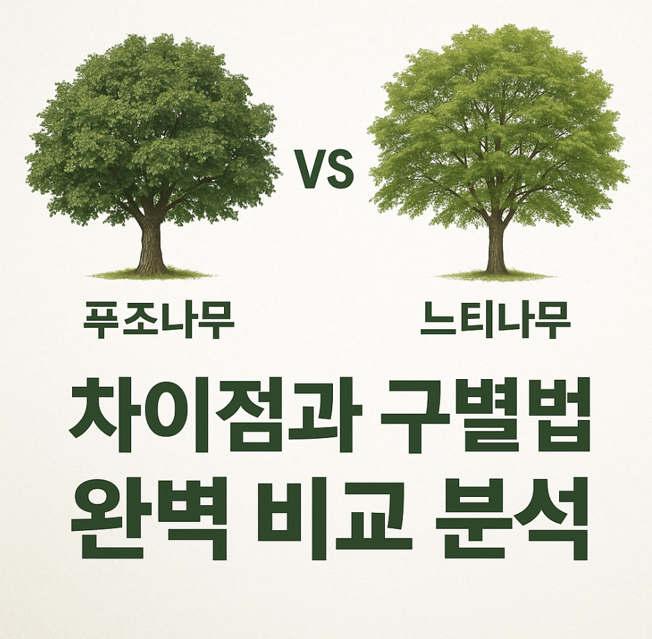 푸조나무 vs 느티나무, 차이점과 구별법 완벽 비교 분석