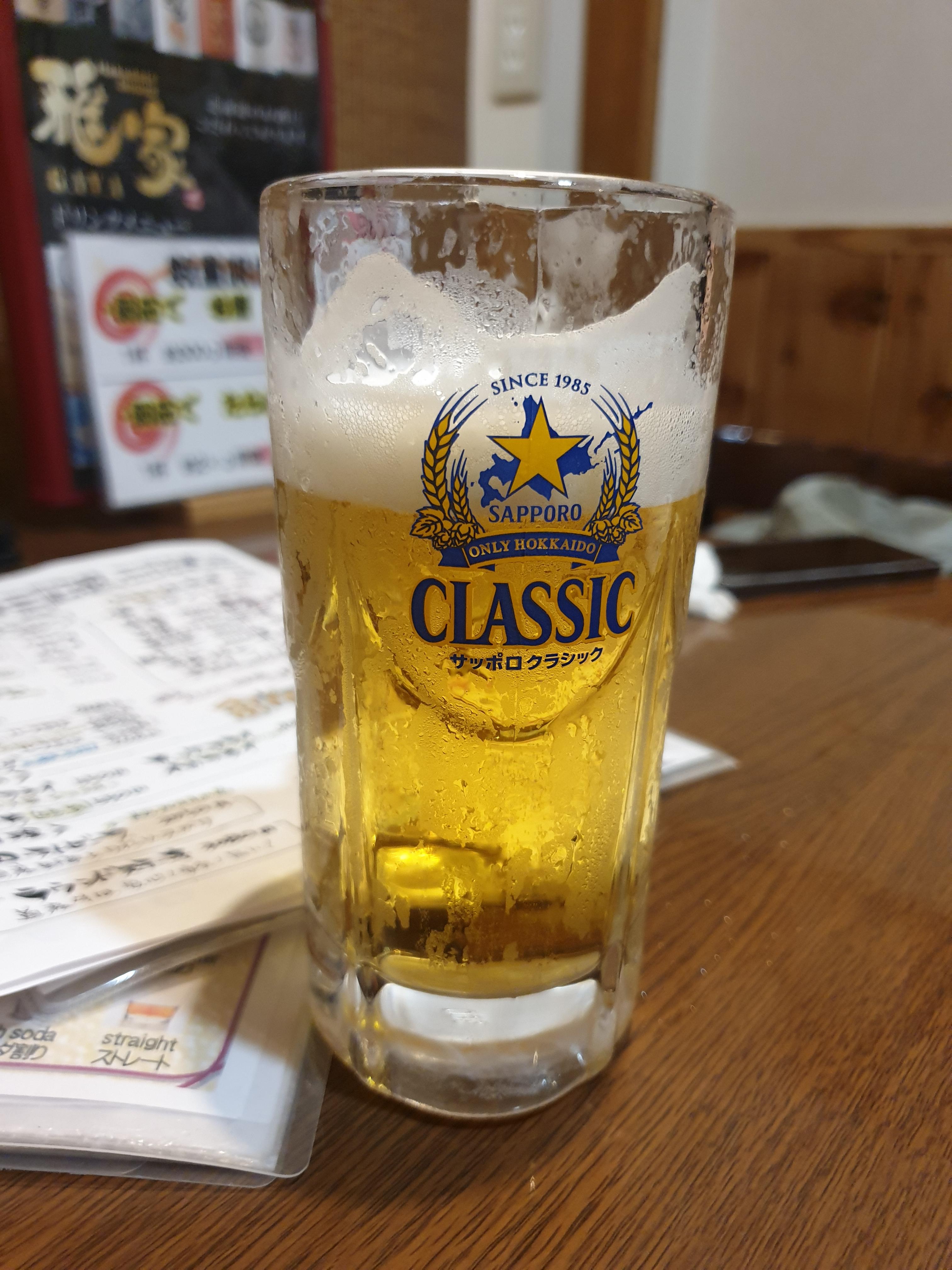 하코다테에서 마신 삿포로 맥주 사진