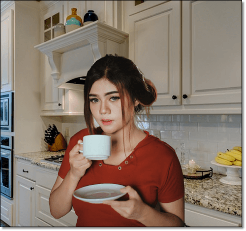 우롱차 마시는 여자