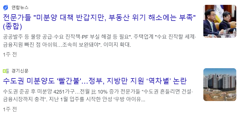 금리인하와 함꼐 미분양 지원책을 내고 있는 정부기관