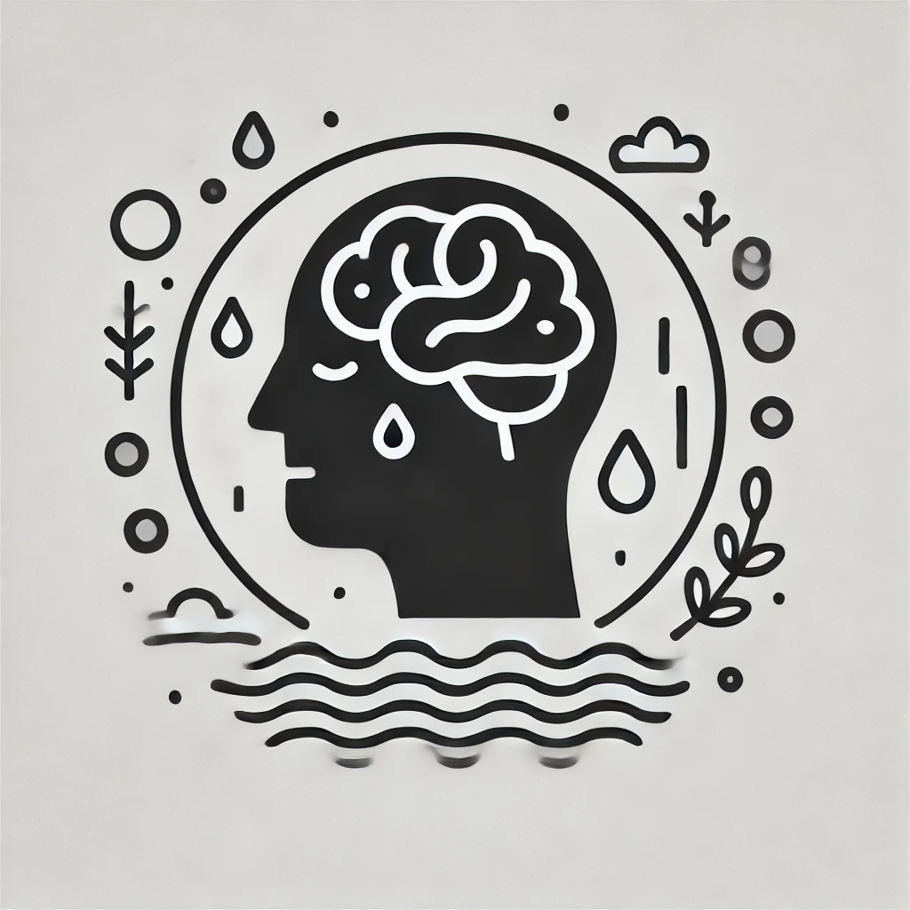 뇌그림과 울고있는 사람 이미지